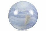 Polished Banded Blue Lace Agate Sphere - Namibia #336522-1